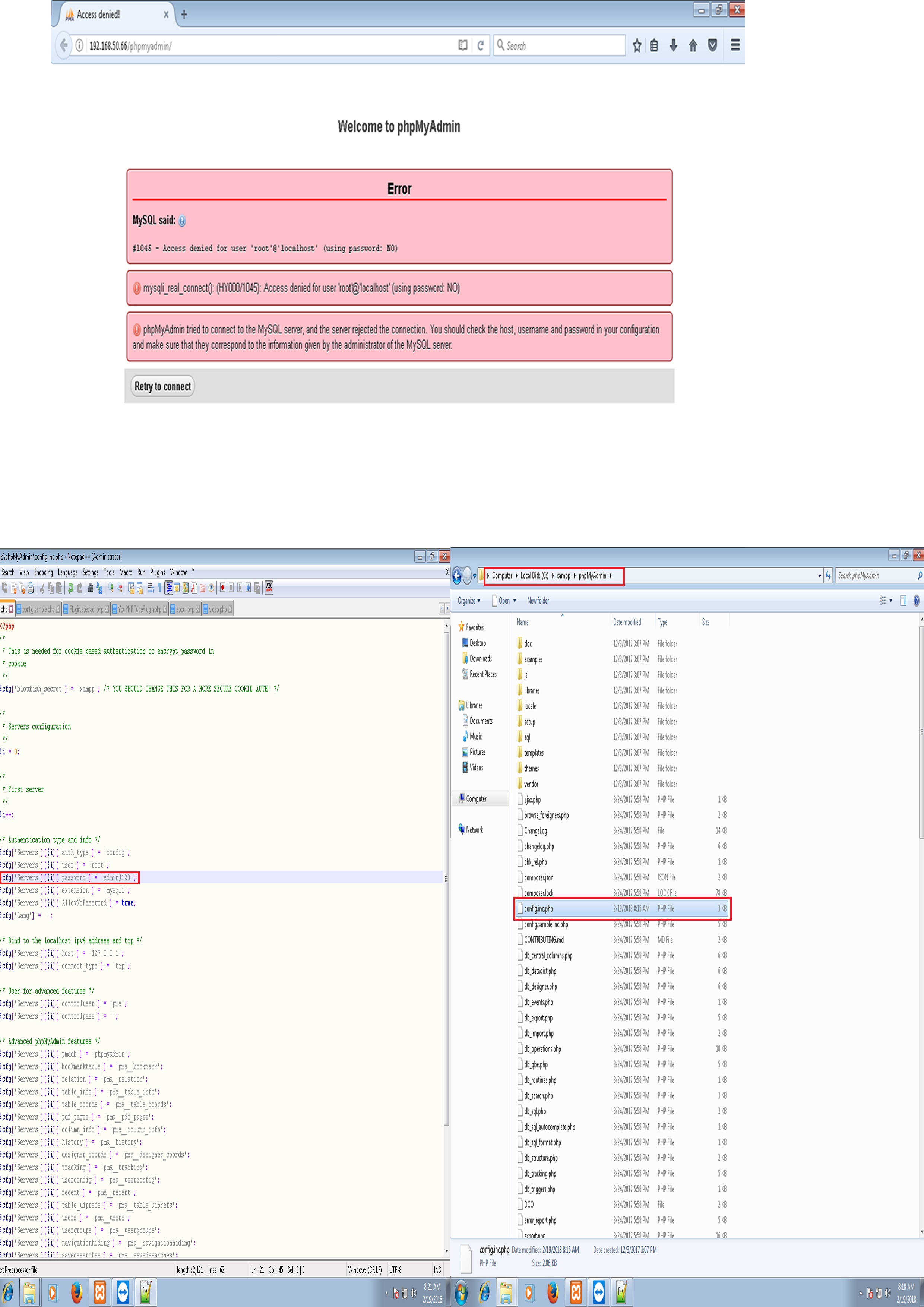 access phpmyadmin